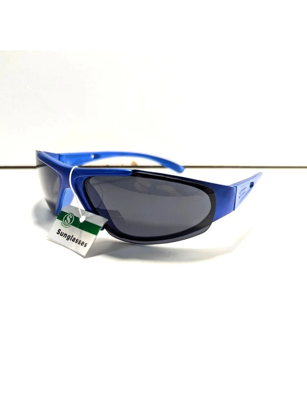 Smart Servers Wraparound Black & Blue Plastic Sunglasses 9990-2-1 Sporty Outdoor
